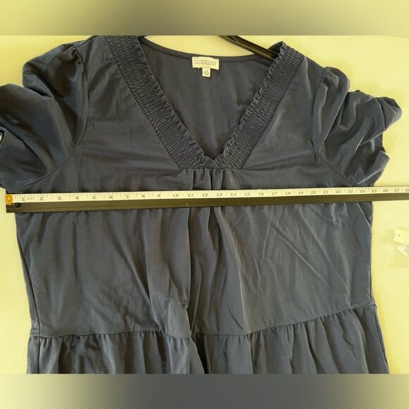 Luxology Blue Midi V-Neck Sundress - Picture 3 of 13